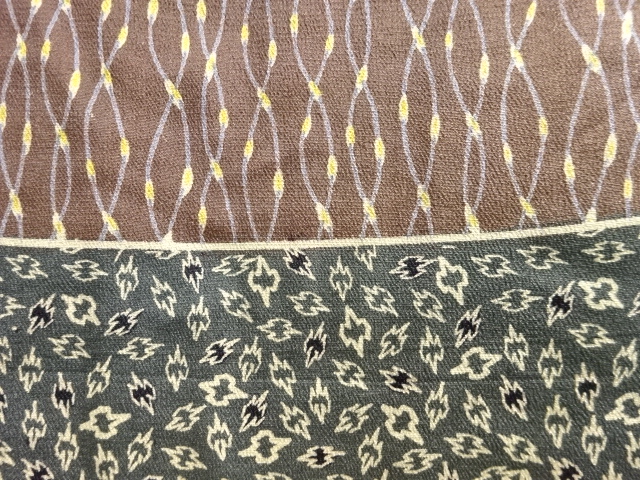 JAPANESE KIMONO / ANTIQUE PATTERN SAMPLE HITOE MENS JUBAN